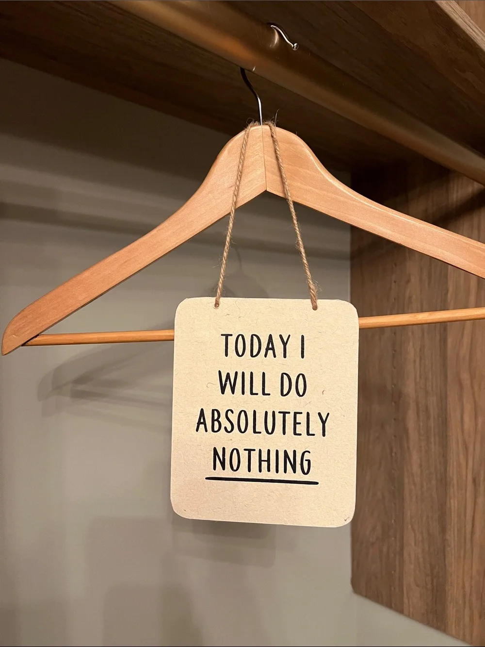 Today I Will Do Absolutely Nothing Beige Wall Sign - Unbranded